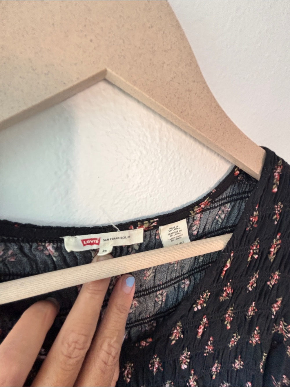 Levi's Black Midi V Neck Dress with Floral Print - Picture 8 of 16